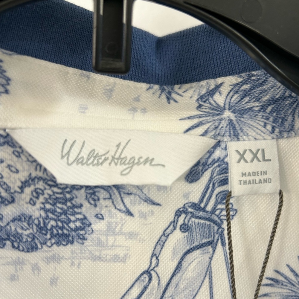 Walter Hagen NEW Women's XXL blue toile Clubhouse Golf Polo Summer Casual - Picture 3 of 11